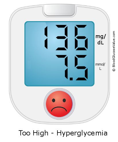 Blood Sugar 136 on the blood sugar test